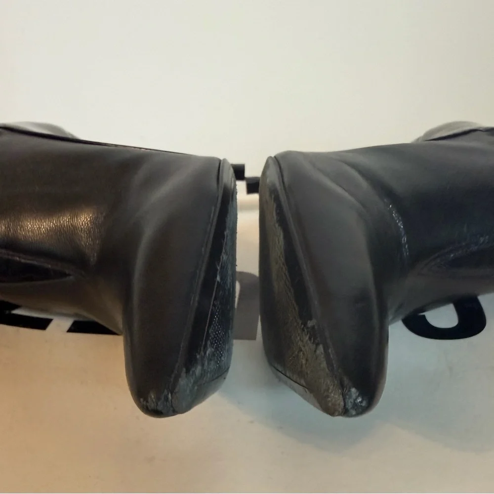 SCHUTZ Black Mesh Heeled Boots - Picture 7 of 9
